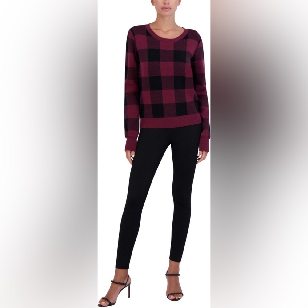 BCBG Men's Crewneck Sweater - Black and Burgundy NWT